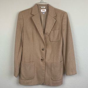 Talbots solid tan camel hair blazer, Size M